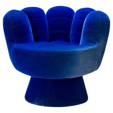 Pop Art Style Blue Velour Upholstered Hand Chair For Sale at 1stDibs ...