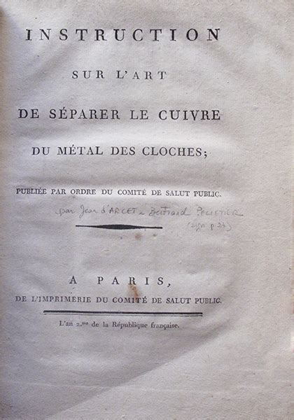 Instruction Sur L Art De S Parer Le Cuivre Du M Tal Des Cloches