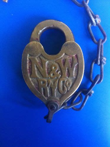 Vintage N W Brass Railroad Switch Lock Padlock Norfolk Western