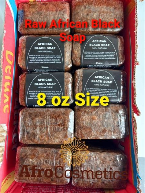 Raw African Black Soap Bar 8 Oz Bar From Ghana Etsy