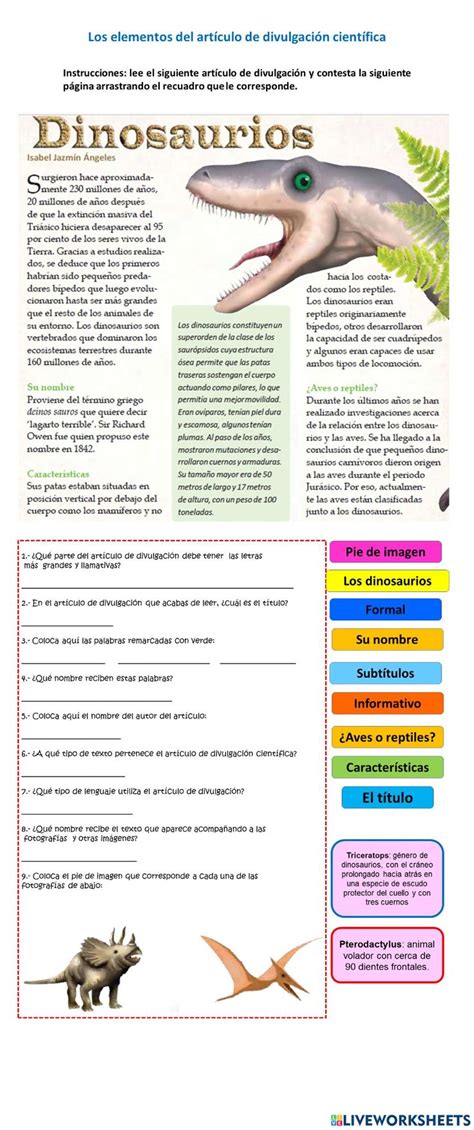 Artículo De Divulgación Científica Online Exercise Texto De Divulgacion Texto Informativo