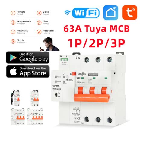 Tuya Mcb Wifi Metering Circuit Breaker Smart Life Timer Remote Control