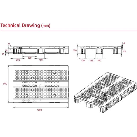 X Rackable Stackable Plastic Euro Solid Deck Pallet With Lip