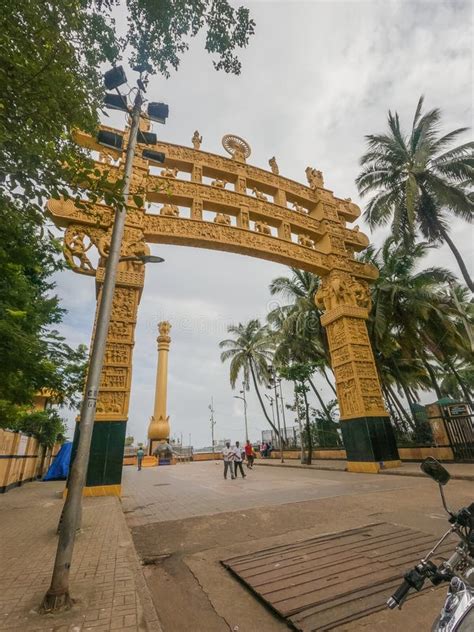 Chaitya Bhoomi Dwar At Dadar Chowpatty Beach Mumbai Stock Photo