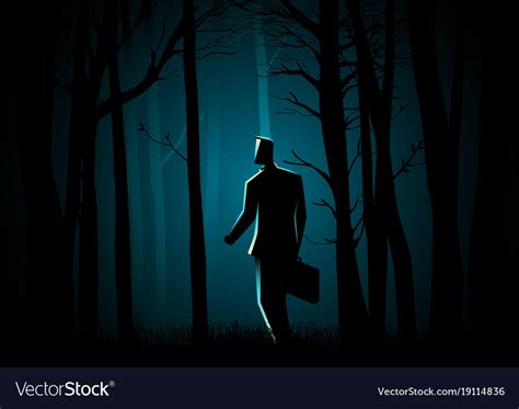 Walking in the dark forest Royalty Free Vector Image