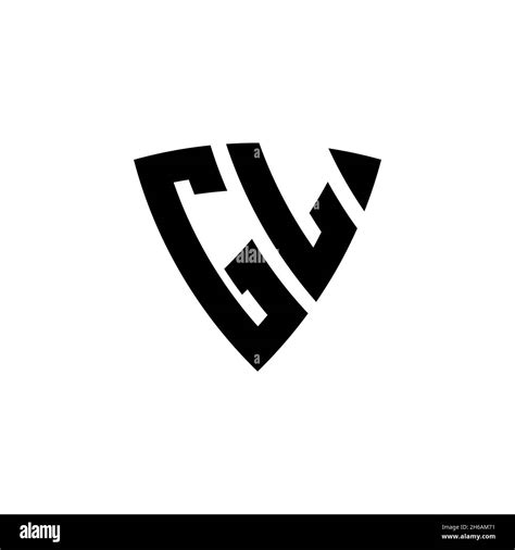 GL Monogram Logo Letter With Triangle Shield Shape Style Design