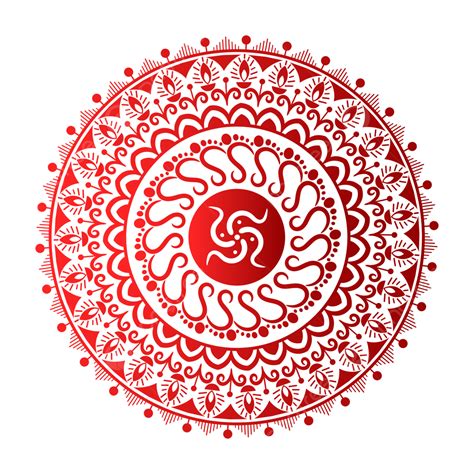 Goddess Laxmi Vector Png Images Mandala Rangoli Art With Swastik Sign