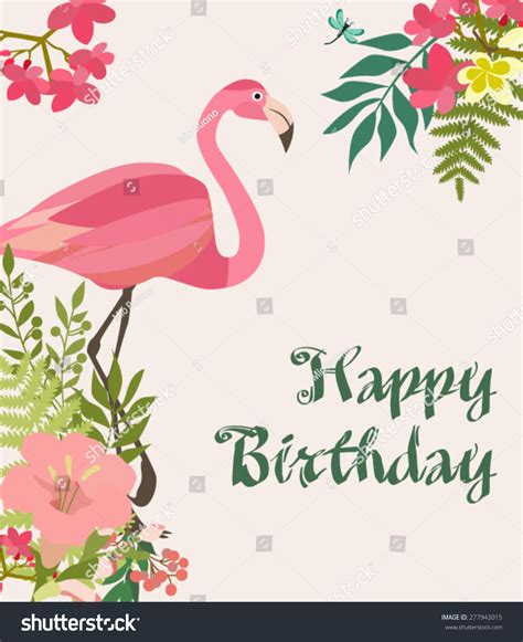 Happy Birthday Card Flamingo