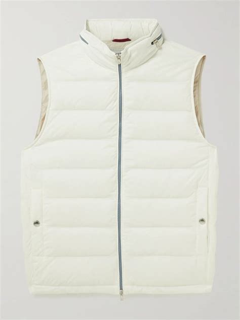 Brunello Cucinelli Quilted Nylon Down Hooded Gilet Cjm Mr