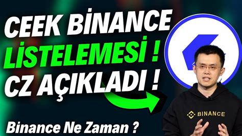 Binance Ceo Su A Ikladi Ceek Coin Binance Listelemesi Ceek Vr Coin