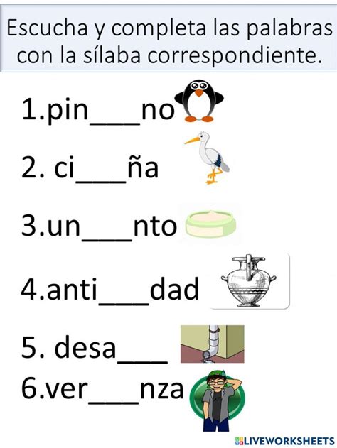 Vocabulario Con Las S Labas G E G I Worksheet Education Teaching