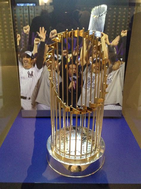 2009 World Series Trophy inside the Yankee Stadium Museum. World Series Winners, Taper Candle ...