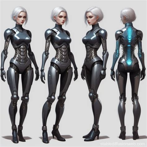 Futuristic Exo-Suit Clad 20s Female Character | Stable Diffusion Online