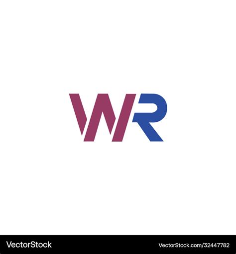 Initial Letter Wr Logo Or Rw Design Royalty Free Vector