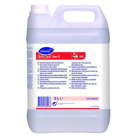 Soft Care Des E H5 2x5l Alcohol Based Hand Disinfectant Diversey United Kingdom