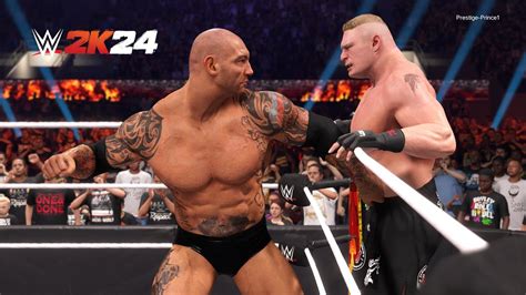 Wwe 2k24 Batista Vs Brock Lesnar I Last Man Standing Match Ps5 Youtube