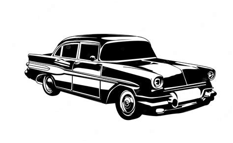 Premium Vector | Vintage retro car silhouette art