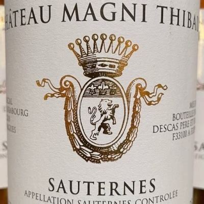 Sauterne Chateau Magni Thibaut 75cl Garrafeira Campo De Ourique