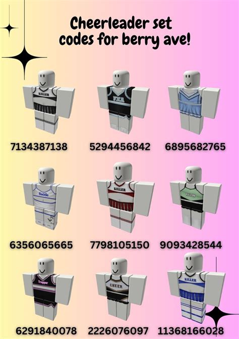 Cheerleader Set Codes For Berry Ave °♡°☆° In 2023 Coding Roblox Codes Berries