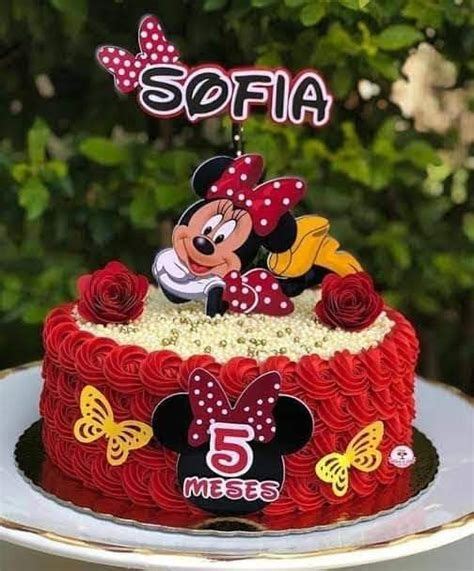 Torta Minnie Rosetones B Sico Bolo Decorado Da Minnie Minnie Cake