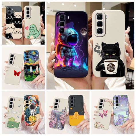 สำหรบ Infinix Hot 50 Pro Plus เคส X6880นารกแฟชนเคสลายการตนโทรศพท TPU แบบนมสำหรบ