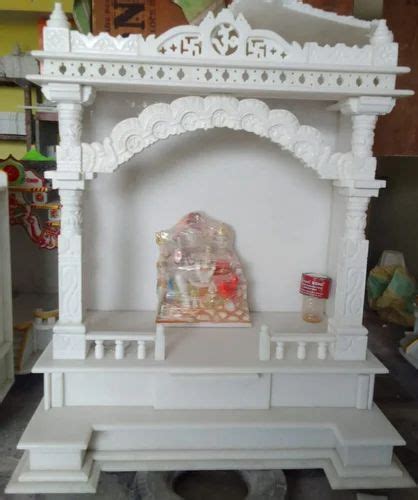 Designer White Marble Temple For Out Door In Door Size