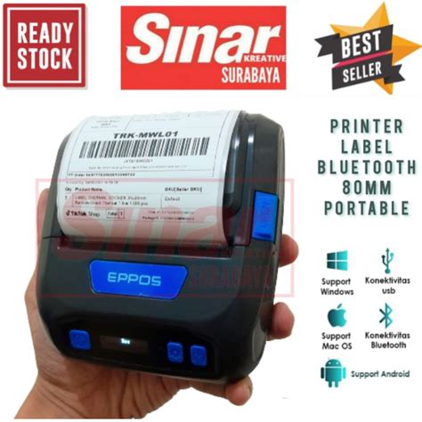 Jual PRINTER LABEL BARCODE 80MM EP805 THERMAL PORTABLE KONEKSI