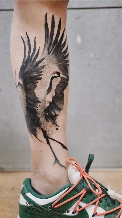 Tattoo By Chenjie Newtattoo On Instagram Crane Tattoo Tattoos