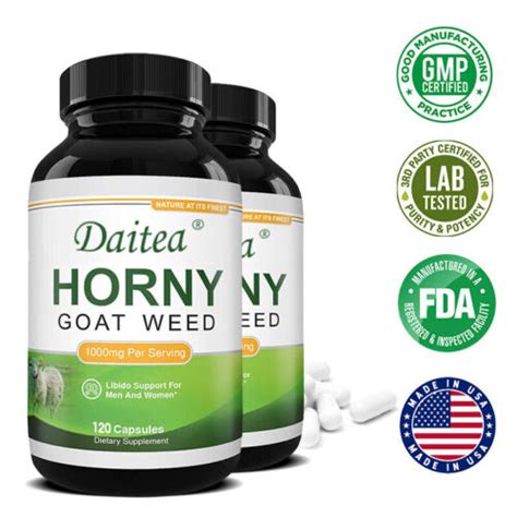 Horny Goat Weed Capsules 1000mg Serving Natural Stamina Booster