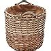 Wovenhill Grey Wash Oval Wicker Log Basket Large Jute Lined Storage