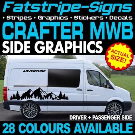 To Fit Vw Crafter Mwb Graphics Stickers Decals Stripes Camper Van Motorhome Ebay