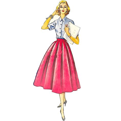 Vintage 1950s Pattern Skirt Easy To Make Easy To Wear Waist Vintage Sewing Pattern