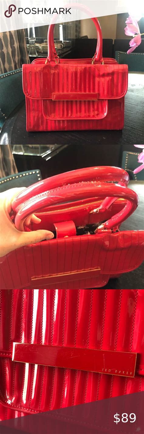 Ted Baker Euc Red Patent Leather Handbag This Gorgeous And Authentic Ted Baker Red Patent Leathe