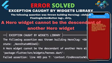 Flutter Error A Hero Widget Cannot Be The Descendant Of Another Hero