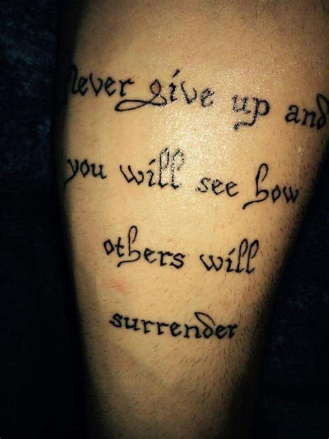 Never surrender tattoo | newtattooideas