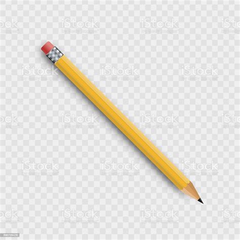 Vector Realistic Isolated Wooden Yellow Pencil On The Transparent