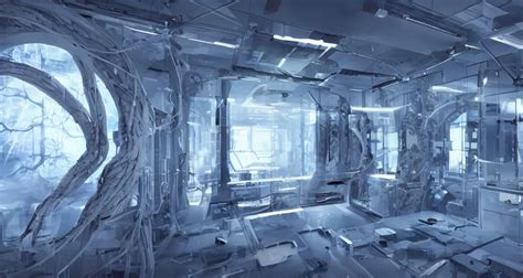 Detailed Sci Fi Cerebral Research Laboratory In Stable Diffusion