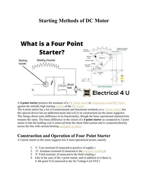 Working Principle Of 4 Point Starter