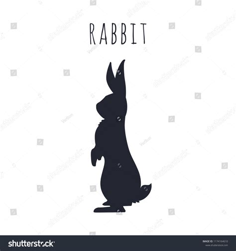 Bunny Standing Rabbit Silhouette Vector Illustration Stock Vector (Royalty Free) 1174164610 ...