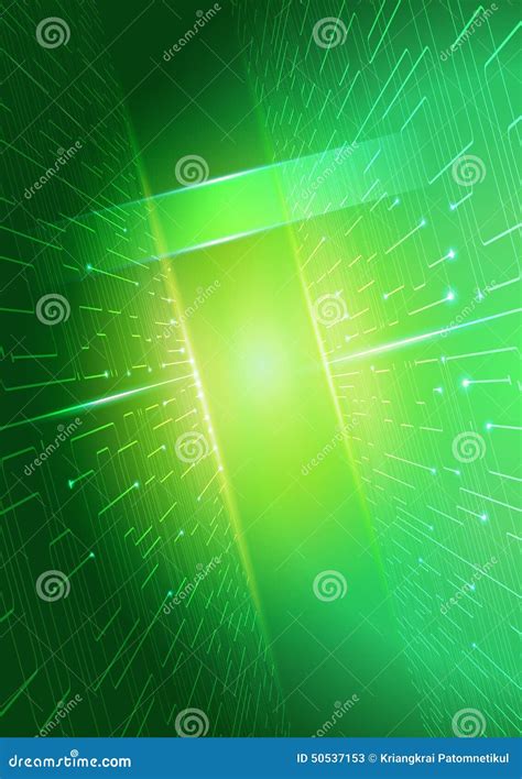 Abstract Technology Green Background Stock Vector Illustration Of