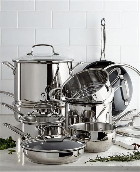 Cuisinart Chef S Classic 14 Pc Stainless Steel Cookware Set Created For Macy S And Reviews