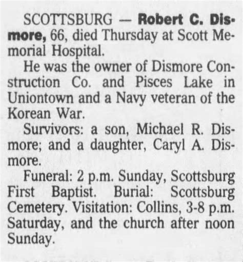 Robert Carlton Dismore 1928 1995 Find A Grave Memorial