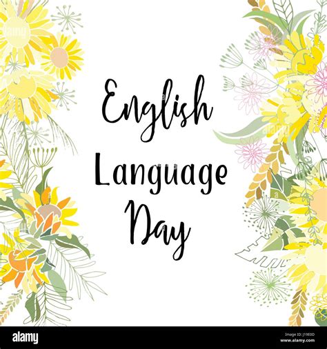 Greeting card of the English Language Day. Abstract background Stock ...