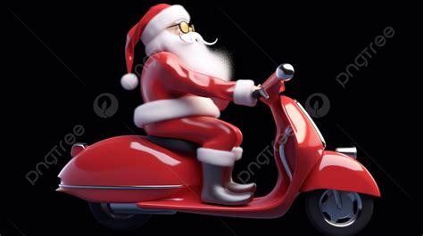 Fondo Santa Claus En Un Scooter Una Imagen Renderizada En 3d Fondo