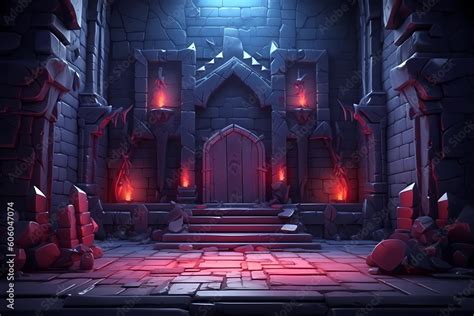 Dungeon arena background illustration for game design. Vampire themed battle arena. Castle arena ...