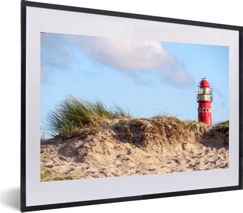 Fotolijst Incl Poster Strand Vuurtoren Duin X Cm