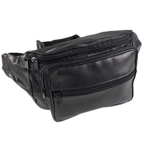 Multi-Purpose Black Leather Fanny Pack - PulseTV