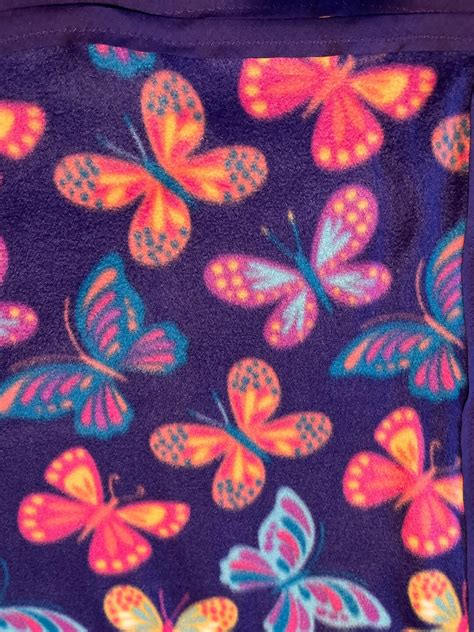 Beautiful Purple Butterfly Fleece Blanket 58 X 72 Etsy