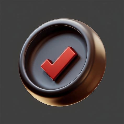 Premium Photo D Realistic Check Mark Button Vector Illustration