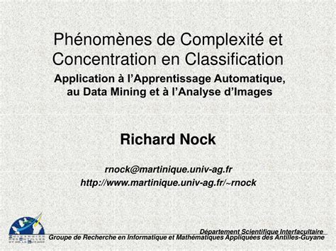 PPT Phénomènes de Complexité et Concentration en Classification